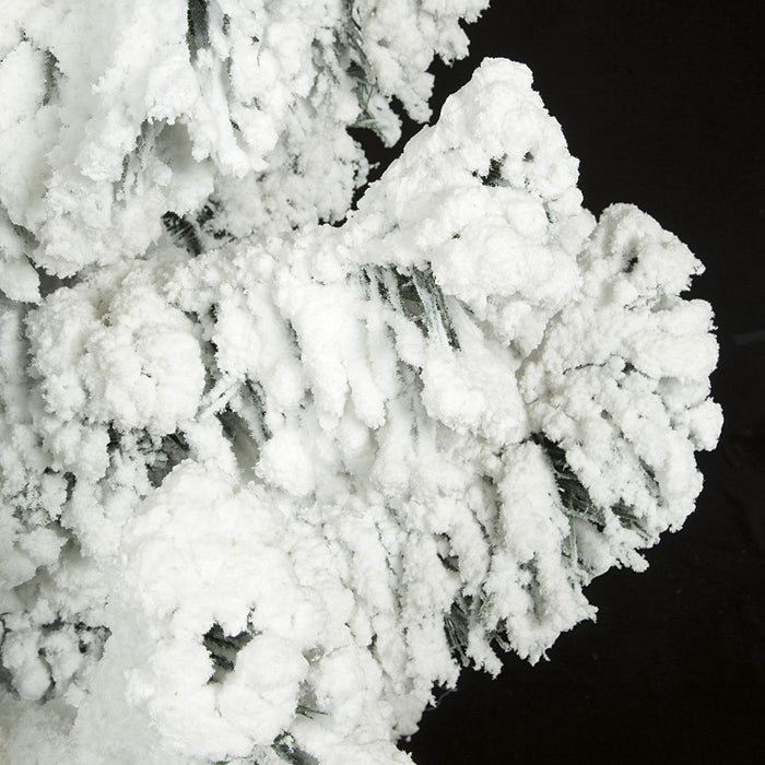 12'Hx94"W Heavy Flocked Blizzard Artificial Christmas Tree, Unlit -White/Green - C171920