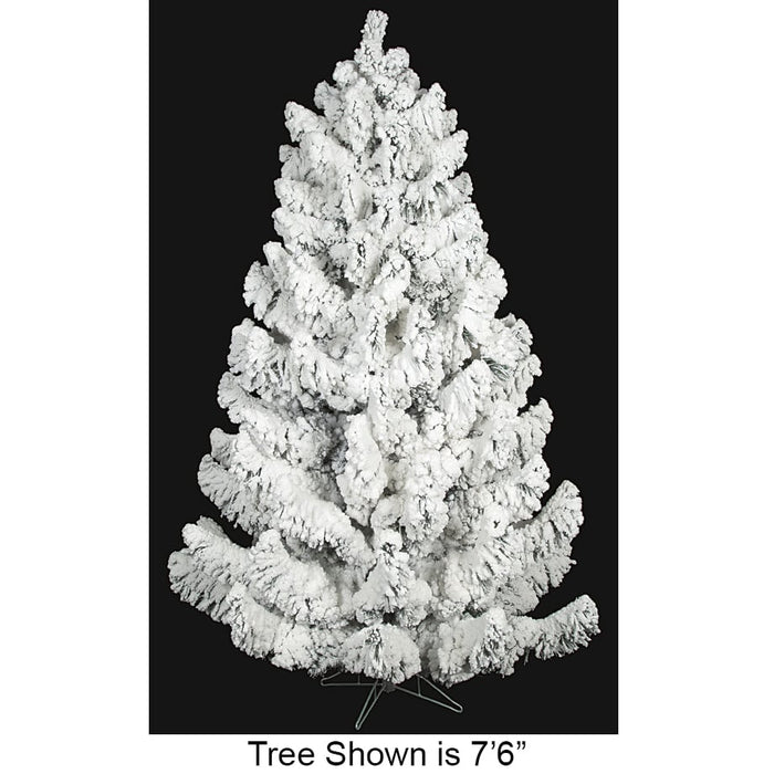 7'6"Hx59"W Heavy Flocked Blizzard Artificial Christmas Tree w/Stand -White/Green - C171900