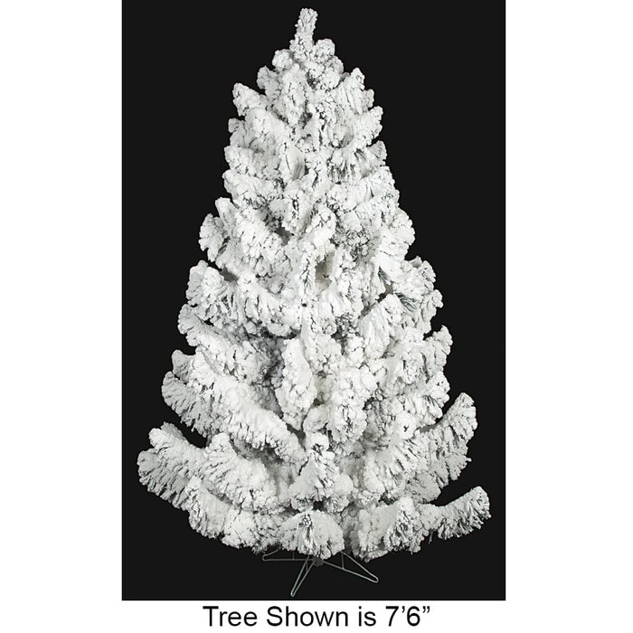 12'Hx94"W Heavy Flocked Blizzard Artificial Christmas Tree, Unlit -White/Green - C171920