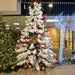 12'Hx94"W Heavy Flocked Blizzard Artificial Christmas Tree, Unlit -White/Green - C171920
