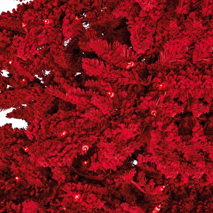 9'Hx57"W Tinsel Flocked Valentino Artificial Christmas Tree, LED Pre-Lit (Red) -Red - C201549
