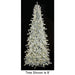 12'Hx59"W Matte Silver Artificial Christmas Tree, LED Pre-Lit -Silver/Iridescent - C180654