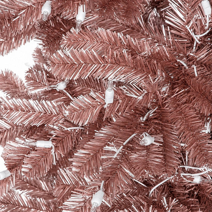 4'Hx28"W Tinsel Matte Blush Artificial Christmas Tree, LED Pre-Lit -Blush - C180694