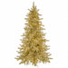7'6"Hx55"W Tinsel Sparkling Champagne Artificial Christmas Tree, Micro LED Pre-Lit -Champagne - C180814
