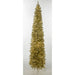 9'Hx26"W Sparkling Champagne Pencil Tinsel Crab LED-Lighted Artificial Christmas Tree w/Stand -Champagne - C180854