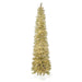 7'6"Hx24"W Tinsel Sparkling Champagne Pencil Artificial Christmas Tree, Micro LED Pre-Lit -Champagne - C180874