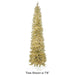 5'Hx20"W Sparkling Champagne Pencil Tinsel Crab LED-Lighted Artificial Christmas Tree w/Stand -Champagne - C182814