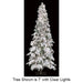 7'Hx36"W Flocked Natural Trunk Carolina Pine LED-Lighted Artificial Christmas Tree w/Stand -Green/White - C1944