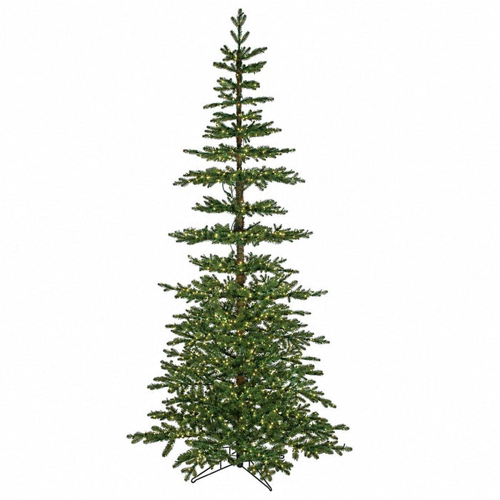 7'6"x49"W PE Slim Hartford Artificial Christmas Tree, Micro LED Pre-Lit -Green - C-220454