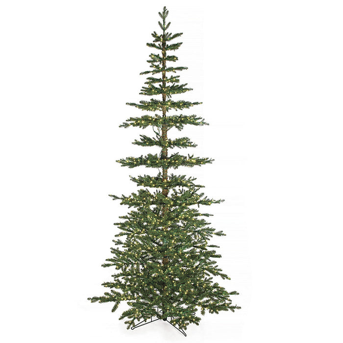 9'x55"W PE Slim Hartford Artificial Christmas Tree, Micro LED Pre-Lit -Green - C-220464
