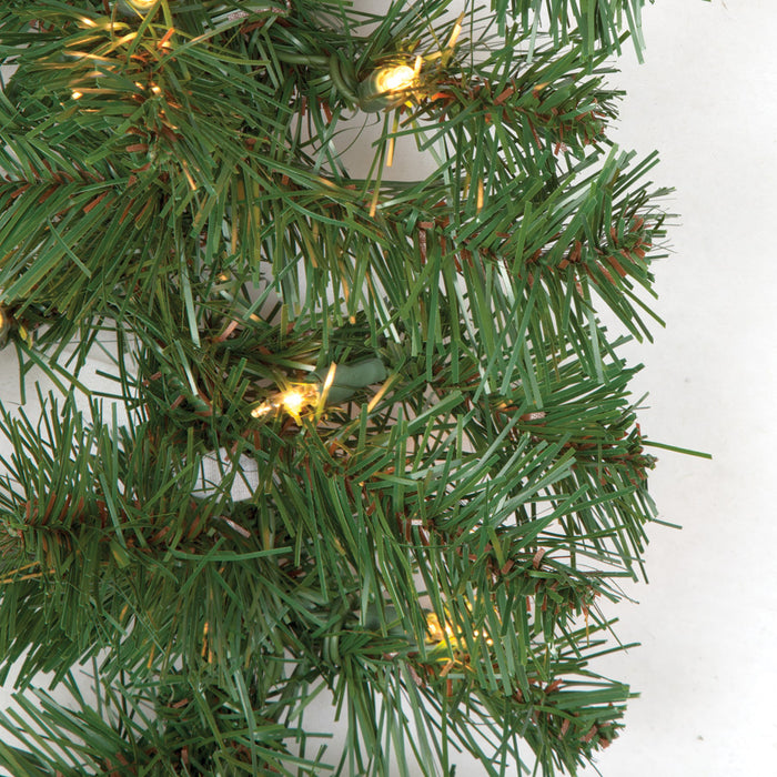 9'Lx10"W Virginia Pine Lighted Artificial Garland -Green (pack of 6) - C26011