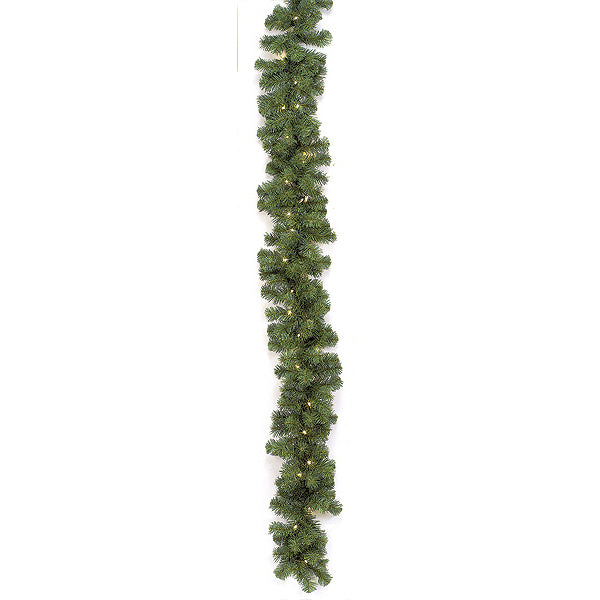 9'Lx12"W Virginia Pine LED-Lighted Faux Garland -Green (pack of 2) - C26114