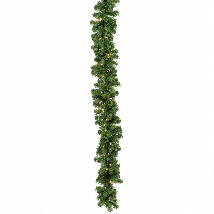 9'Lx12"W Virginia Pine Faux Garland, LED Pre-Lit -Green (Pack of 2) - C26114