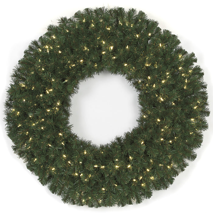 48" Artificial Virginia Pine LED-Lighted Hanging Wreath -Green - C4374
