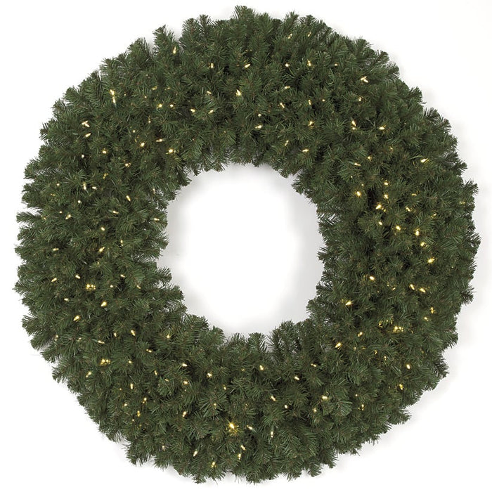 60" Artificial Virginia Pine LED-Lighted Hanging Wreath -Green - C4384