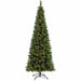 9'Hx42"W Pencil Pine Artificial Christmas Tree, Pre-Lit -Green - C60131