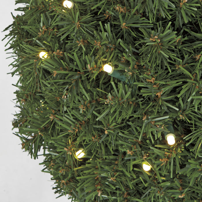 5' Pine Triple Ball-Shaped LED-Lighted Artificial Topiary -Green - C60178