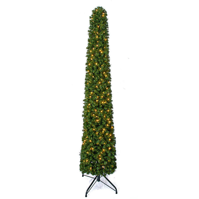 6' Pine Square Cone-Shaped Artificial Topiary, Pre-Lit -Green - C60181