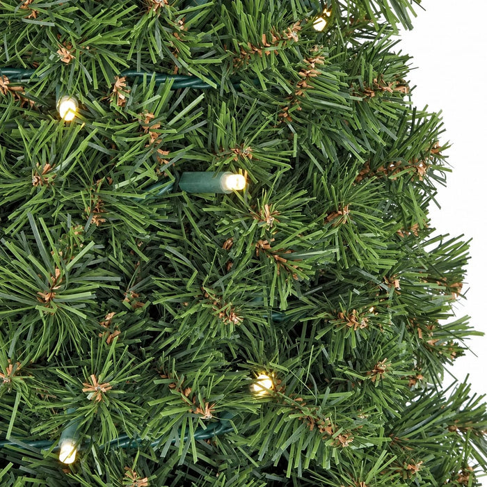 6' Pine Square Cone-Shaped Artificial Topiary w/Pot, LED Pre-Lit -Green - C60188
