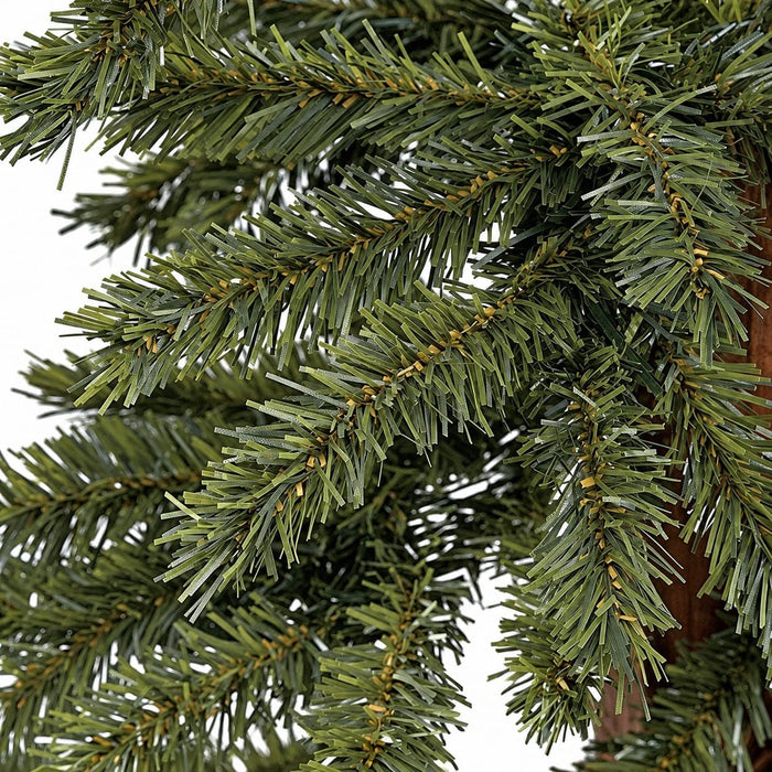3'Hx14"W Natural Trunk Alpine Artificial Tree, Unlit -Green (Pack of 4) - C6230