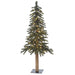 3'Hx14"W Natural Trunk Alpine Lighted Artificial Tree w/Base -Green (pack of 4) - C6231