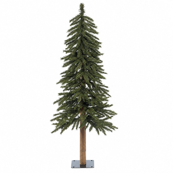 4'Hx19"W Natural Trunk Alpine Artificial Tree, Unlit -Green (Pack of 2) - C6240