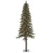 6'Hx29"W Natural Trunk Alpine LED-Lighted Artificial Tree w/Base -Green - C6264