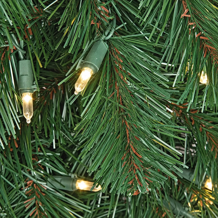 5'Hx45"W Virginia Pine Artificial Christmas Tree, LED Pre-Lit -Green - C190514