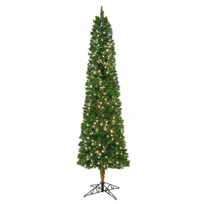 7'6"Hx26"W Concord Pine Artificial Christmas Tree, Pre-Lit -Green - C-72291