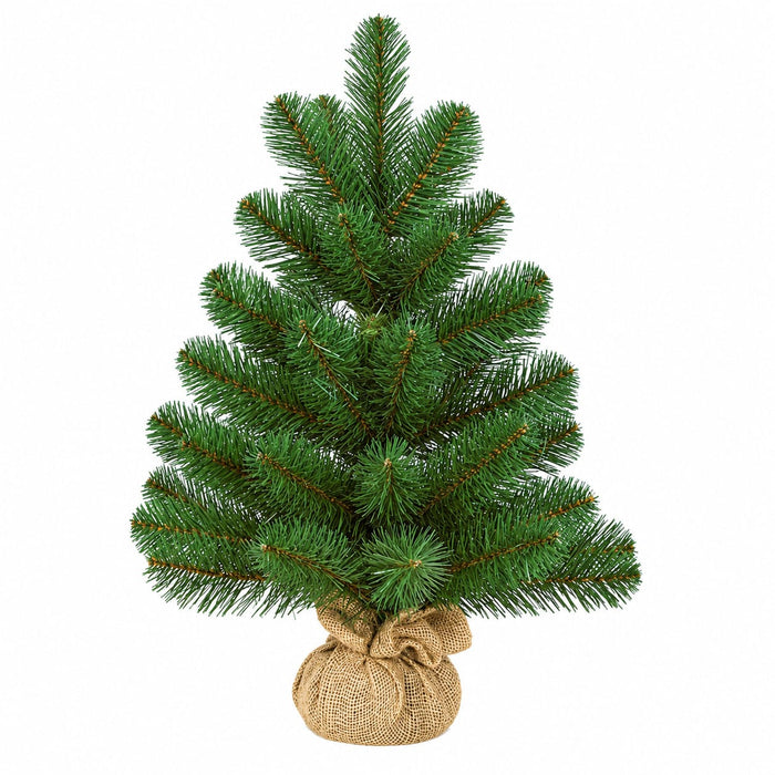 24"Hx20"W Jersey Pine Artificial Tree w/Burlap Base, Unlit -Green (Pack of 6) - C80170