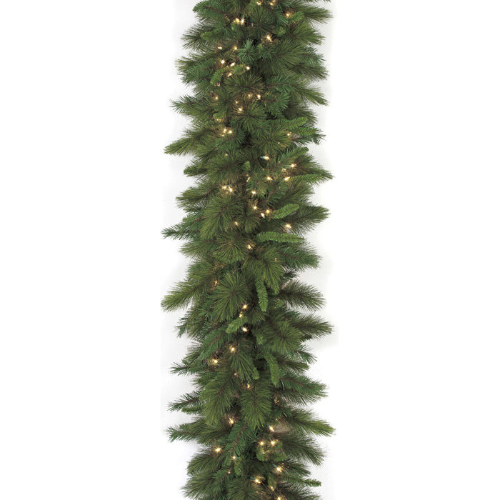 9'Lx18"W Sheridan Pine LED-Lighted Artificial Garland -Green (pack of 2) - C81504