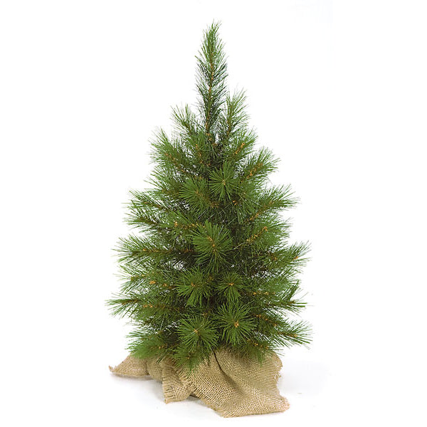 24"Hx14"W Jack Pine Artificial Tree w/Burlap Base -Green (pack of 6) - C84400