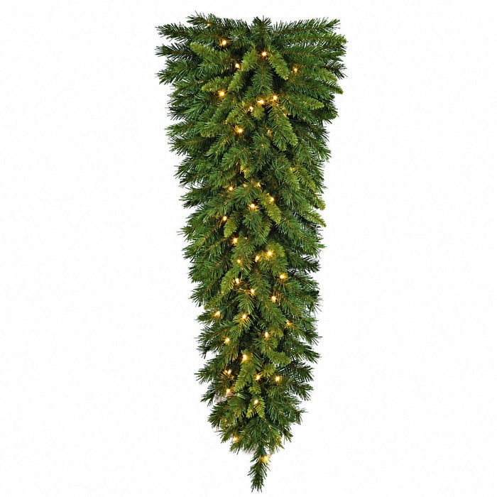 48" Artificial Mixed Pine Teardrop Swag, Pre-Lit -Green (Pack of 2) - C84451