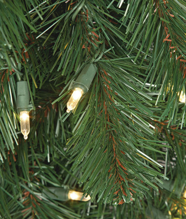 10'Hx50"W Virginia Pine Artificial Christmas Tree, LED Pre-Lit -Green - C84834