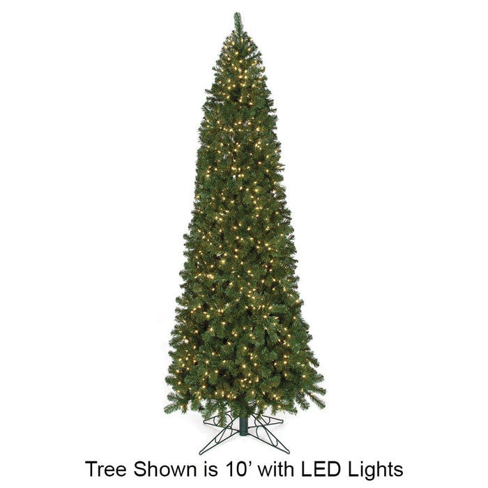 9'Hx50"W Virginia Pine LED-Lighted Artificial Christmas Tree w/Stand -Green - C84824