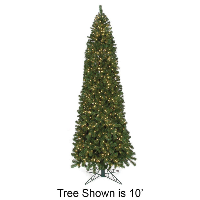 7'6"Hx44"W Virginia Pine Artificial Christmas Tree, Pre-Lit -Green - C84811