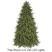 15'Hx84"W PE Douglas Fir LED-Lighted Artificial Christmas Tree w/Stand -Green - C90204