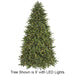 12'Hx78"W PE Douglas Fir LED-Lighted Artificial Christmas Tree w/Stand -Green - C90194