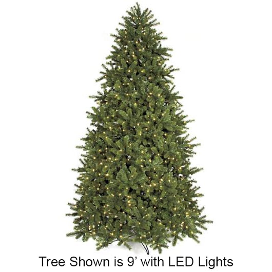 9'Hx68"W PE Douglas Fir LED-Lighted Artificial Christmas Tree w/Stand -Green - C90184