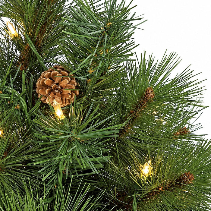 4'6"Hx36"W Arolla Pine Artificial Tree, Pre-Lit -Green - C91411