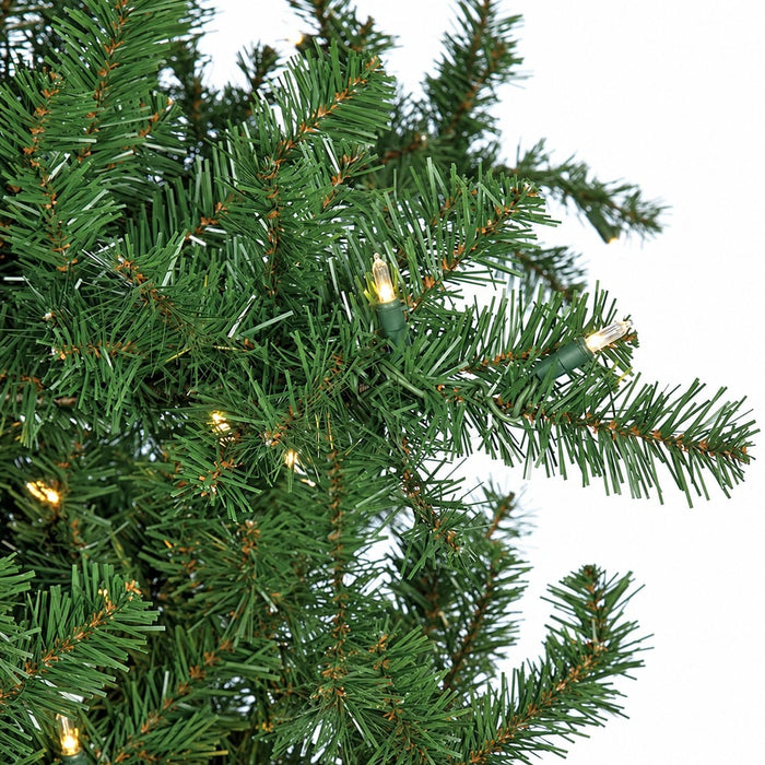 12'Hx98"W Fluff-Free Nikko Fir Artificial Christmas Tree, LED Pre-Lit -Green - C97604