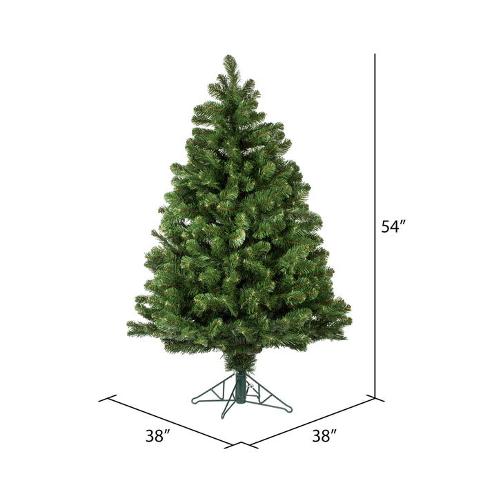 4'6"Hx38"W Outdoor UV-Resistant Oregon Fir Artificial Christmas Tree, Unlit -Green - C165245