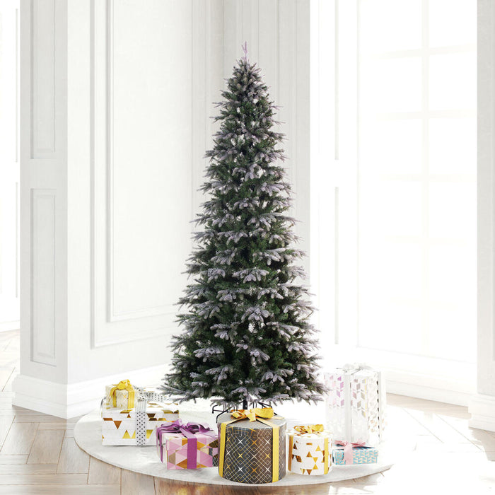 6'6"Hx40"W PE Frosted Slim Douglas Fir Artificial Christmas Tree, Unlit -Green - K224565
