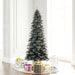 6'6"Hx40"W PE Frosted Slim Douglas Fir Artificial Christmas Tree, Unlit -Green - K224565