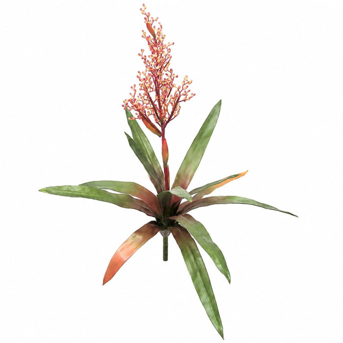 25" Soft-Touch Artificial Bromeliad Plant Flower Bush -Red/Yellow (Pack of 4) - P0250
