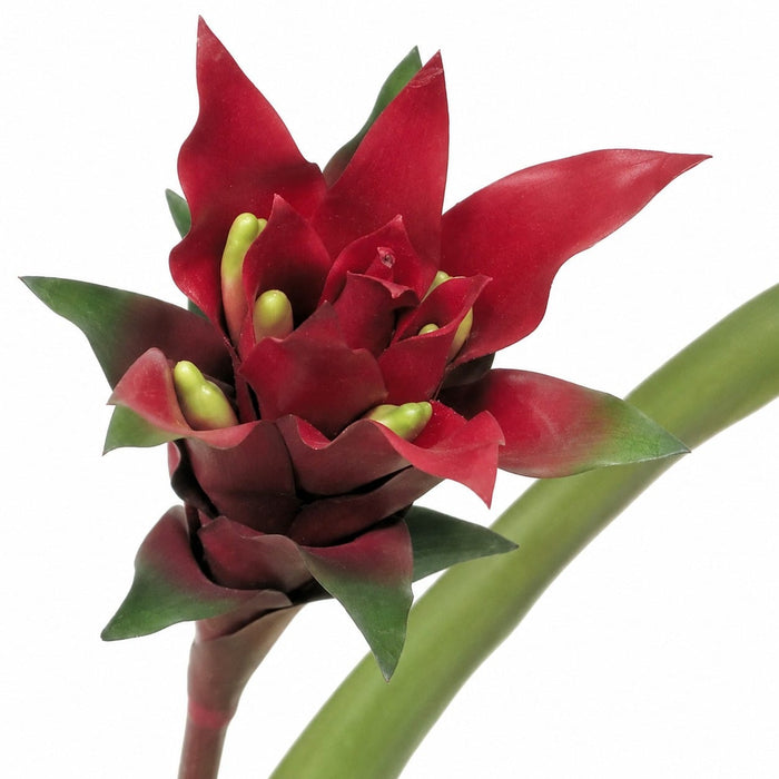 28" Soft-Touch Artificial Bromeliad Plant Flower Bush -Red (Pack of 4) - P0710