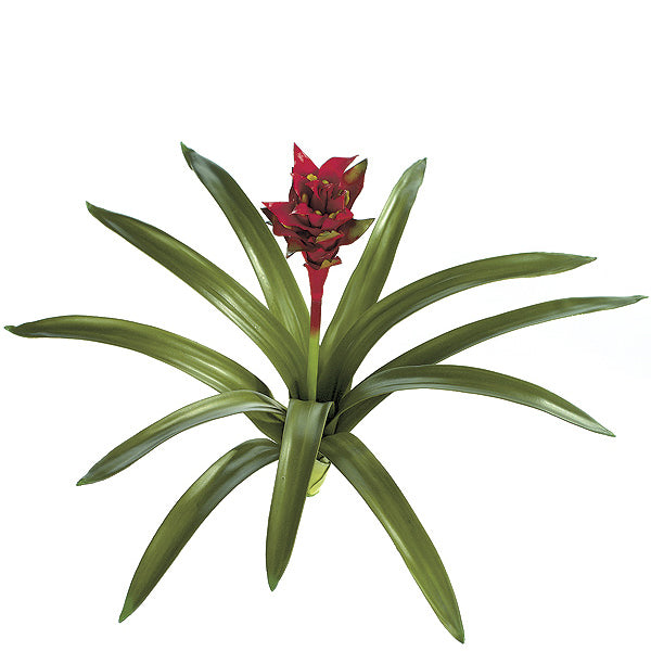 28" Artificial Real Touch Bromeliad Plant Flower Bush -Red (pack of 4) - P0710