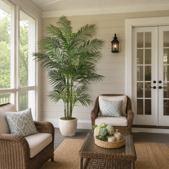 8' Areca Silk Palm Tree w/Pot -Green - P100935