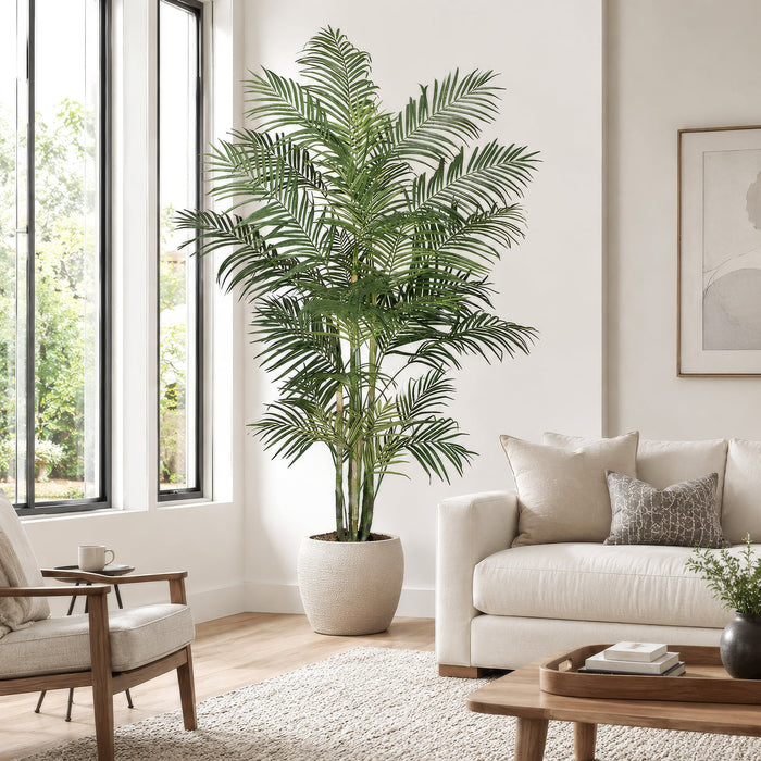 8' Areca Silk Palm Tree w/Pot -Green - P100935