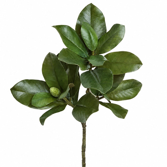 32" Magnolia Leaf Artificial Branch Stem -Green (Pack of 6) - P110500